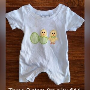 Cute Chick Embroidered Romper Easter